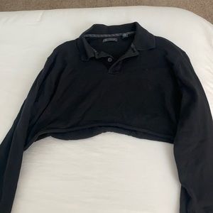 Black/kinda navy long sleeve polo crop from urban outfitters